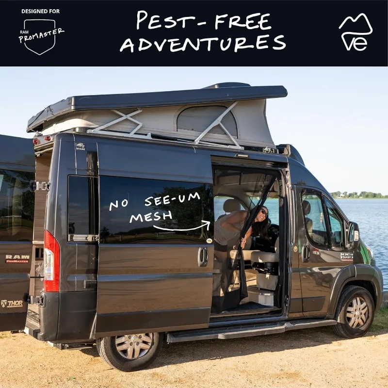 VanEssential Magnetic Closure Sliding Door Bug Screen Designed for Ram Promaster Van