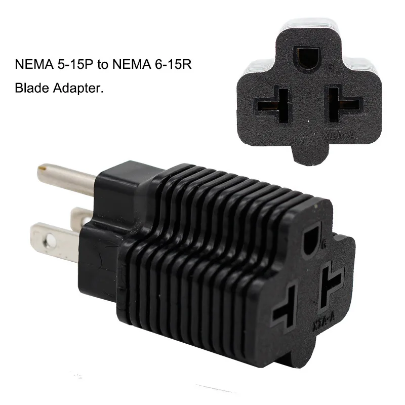 [4-in-1]15 Amp Household AC Plug to 20 Amp T Blade Female Adapter,Nema 5-15P to 5-20R,5-15P to 6-15R,5-15P to 6-20R Plug Outlet