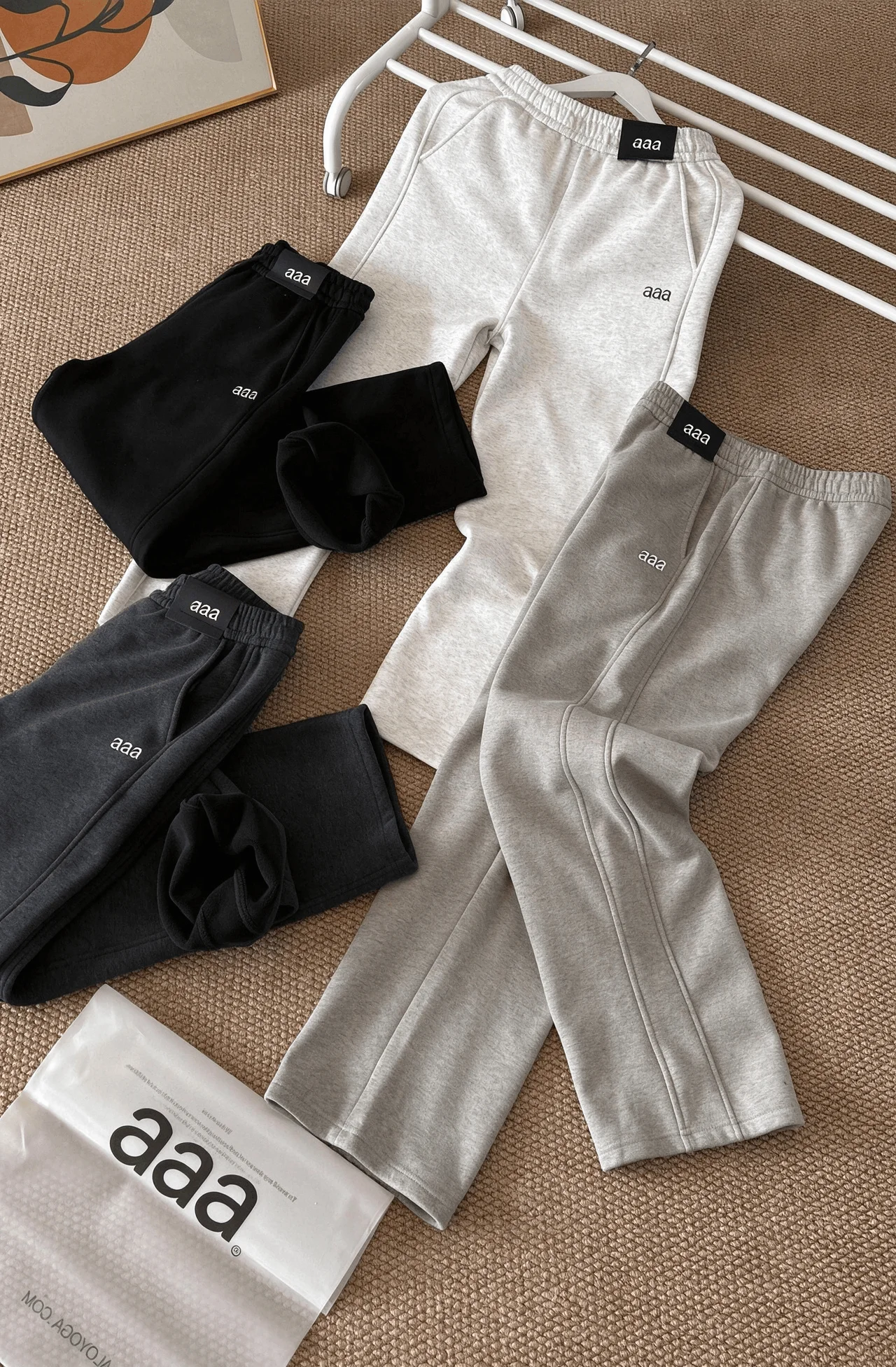 New Autumn Winter Fleece Lined Sports Wide Leg Pants Casual All-match High Waist Loose Straight Sweatpants