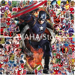 Disney Marvel Anime Adesivos para Crianças, Homem-Aranha, Homem De Ferro, Decalques Hulk, DIY, Skate, Carro, Legal, Super-herói, Brinquedos, 50 pcs, 100pcs