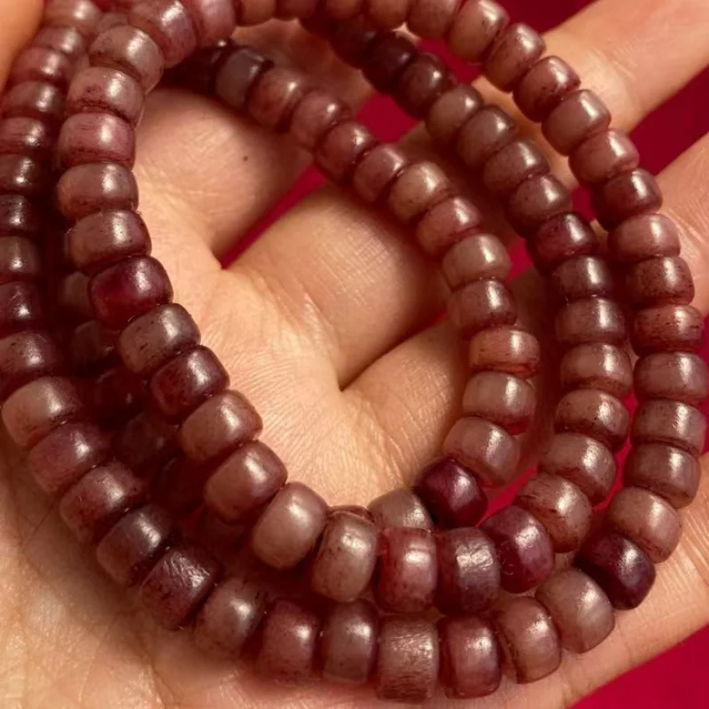 

Tibetan Ox Bone Full Purple Blood Color Bead Ethnic Style Bracelet Necklace