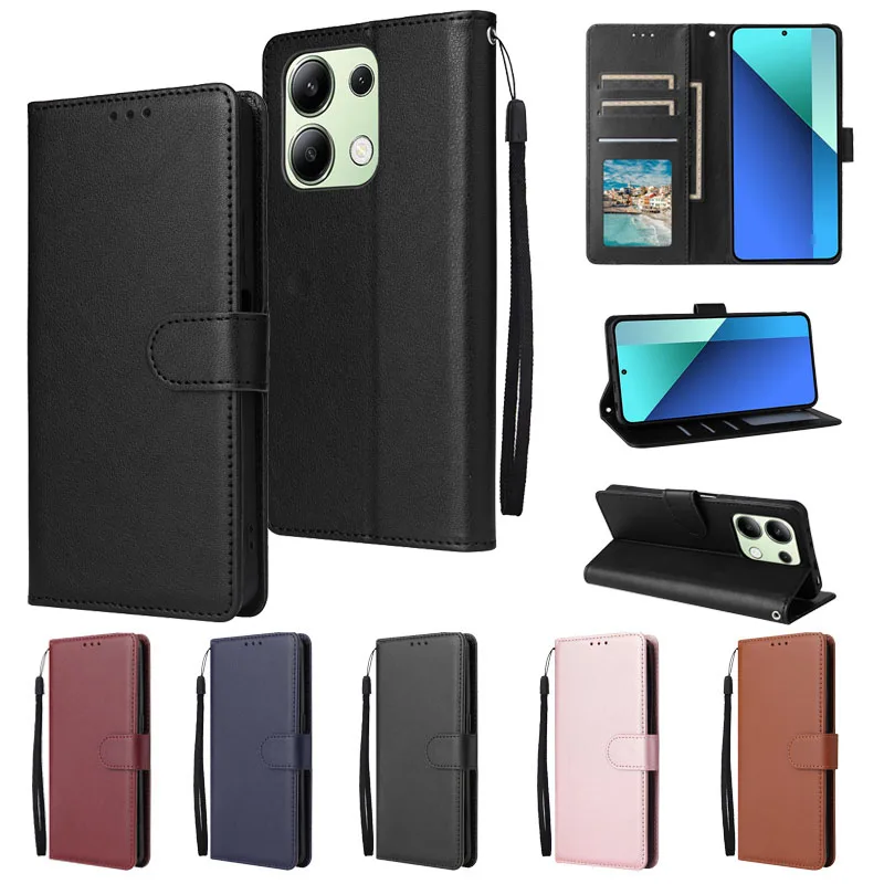 

For Xiaomi Redmi Note 13 Pro 4G Leather Case on for Coque Xiomi Redmi Note13 13Pro Plus 5G Cover Classic Flip Wallet Phone Case
