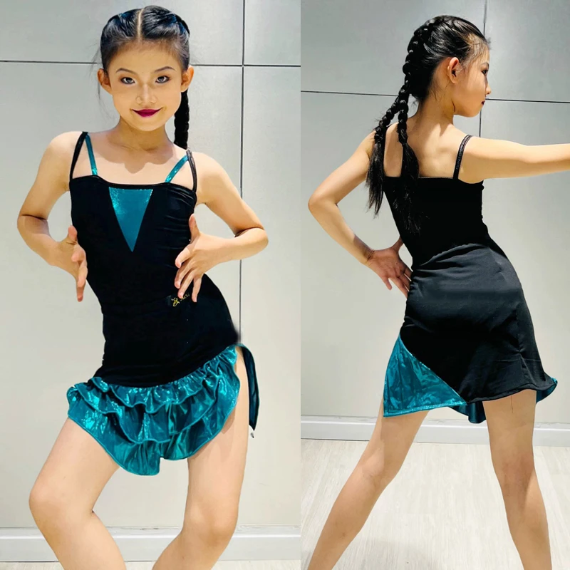 Disfraz de Samba Chacha para niñas, ropa de baile de competición sin mangas, ropa de escenario para niños, SL10629