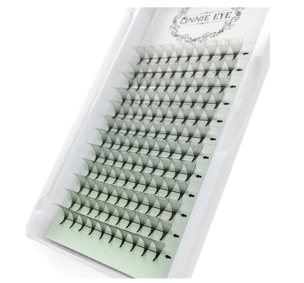 10D Russische Volumen-Wimpern, vorgefertigte Fächerwimpern mit langem Stiel, fertige Wimpernverlängerungen mit spitzer Basis, 3D 5D 6D falsche Wimpern-Cluster – Detail 5