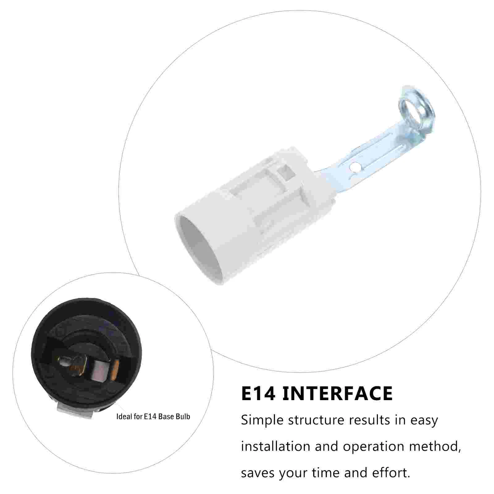 ガラスランプホルダーe14,白熱ソケット,照明ベース,亜鉛合金ソケット,ブラケット付き電球ホルダー,10個