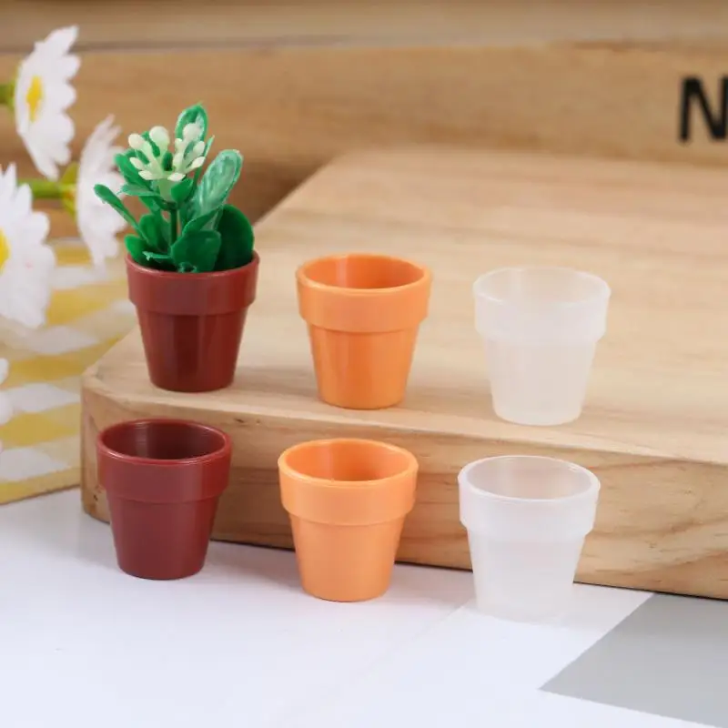Miniature Flower Resin Pots Clay Planter Terracotta Dollhouse Accessories Fairy Garden Pots Mini Flower Pots Planters 10pc/lot