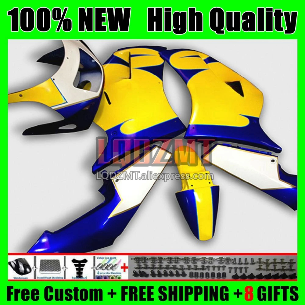 Body For SUZUKI SAPC RGVT250 RGV250 VJ22 90 91 92 9No.23 VJ 22 RGV-250 Yellow blue RGVT RGV 250 CC 1993 1994 1995 1996 Fairing