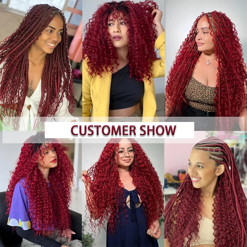 Extensions de cheveux humains bouclés pour tressage Boho, 100% cheveux vierges, vague profonde, tressage en vrac, sans trame, 26 ", 28"