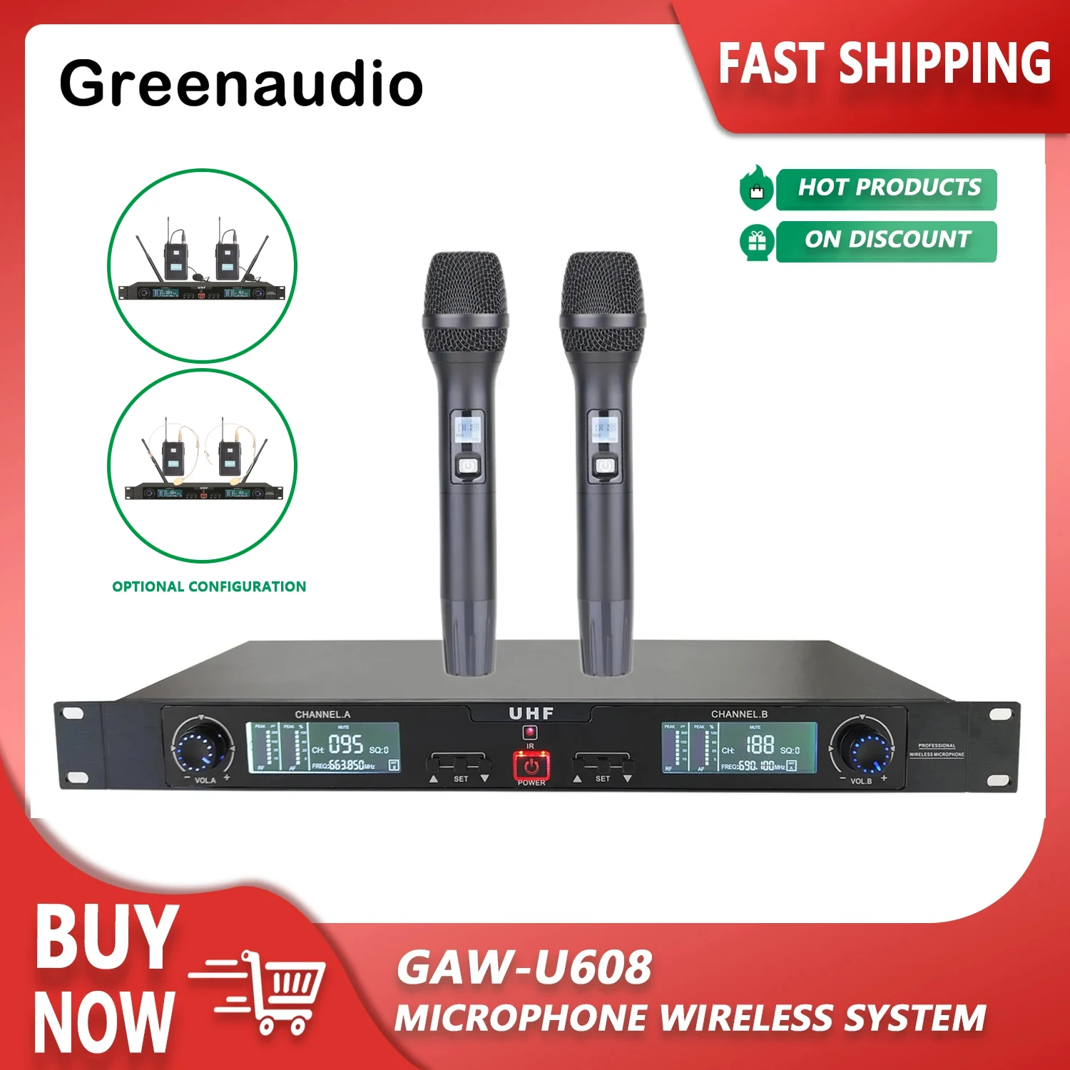 GAW-U608 professional microphone wireless system set wireless microphone suitable for outdoor performances