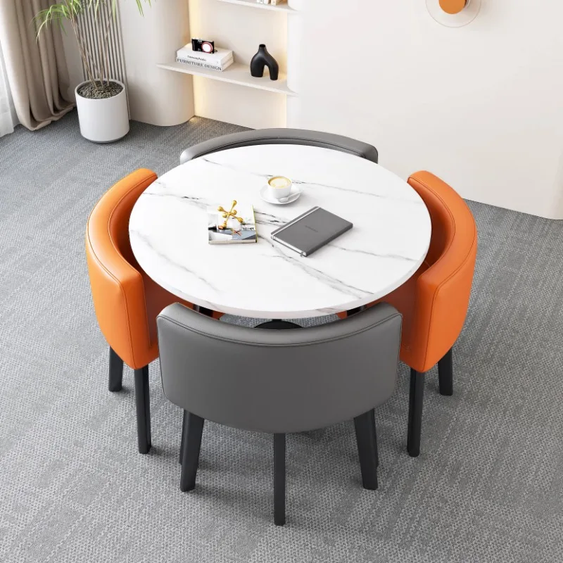 Casual negotiation table and chair combination meeting room reception round table apartment small dining table shop sitting area