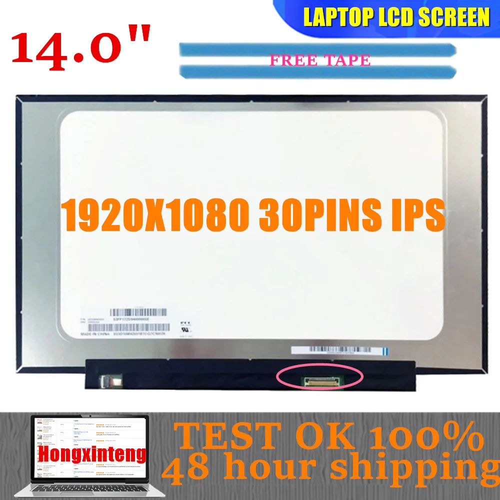 IPS tela LCD portátil, 14.0 ", NV140FHM-N48,N4K,N4H,N3B, LP140WF8-SPR1, N140HAC-EAC, LP140WF7-SPC1, 1920X1080 EDP, frete grátis