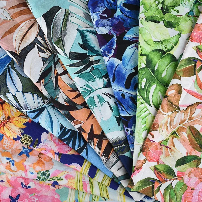 1M/3M/5M/10M بوبلين مطبوع هاواي عتيق - نسيج قطن 100% لفساتين وخياطة ملابس الشاطئ (متر) #4