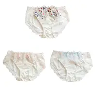 Comfortable Mid Waist Lace Floral Briefs Bow Sweet Lace Embroidered Panties Milk Silk Cotton Crotch Women Underwear Women 6