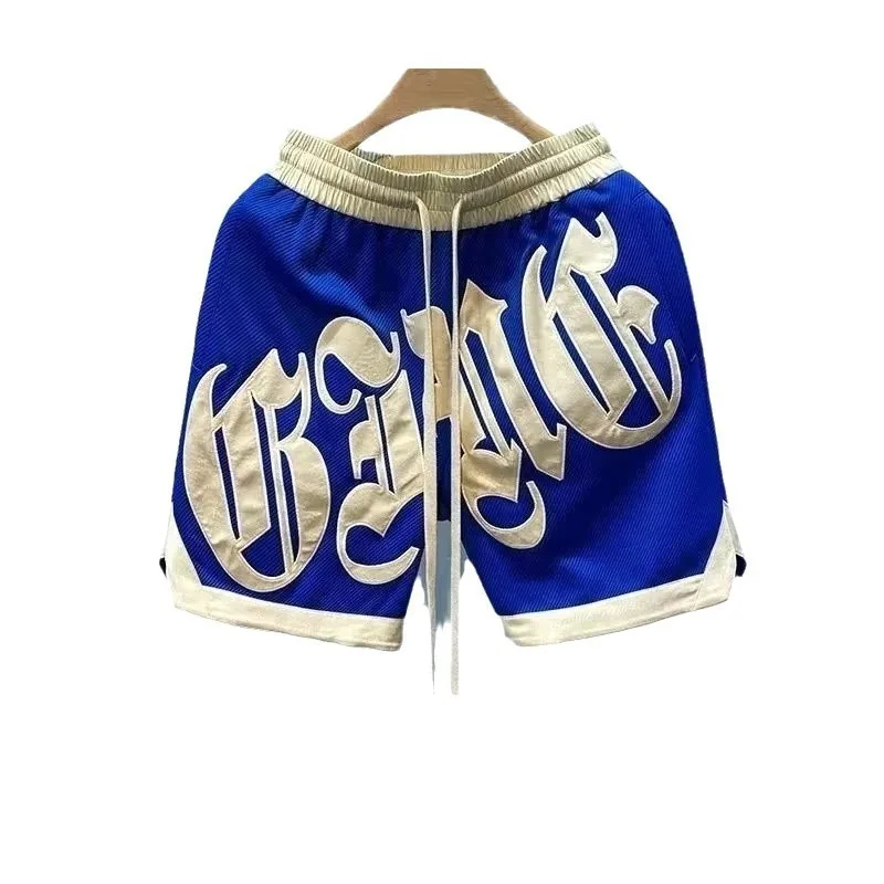 夏のバスケットボールショーツアメリカンストリートスポーツパンツカジュアル紳士服高品質刺繍入りショーツアウトドアファッション2024