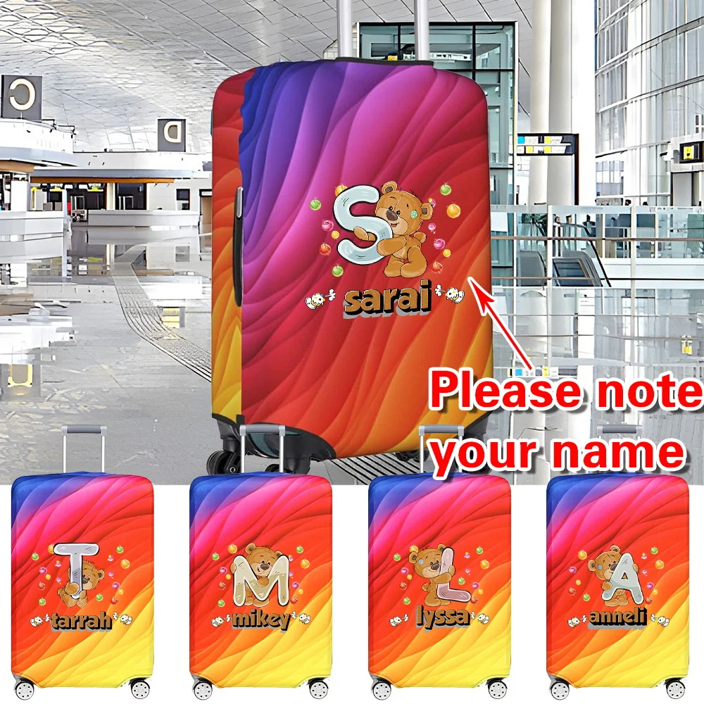 

Персонализированное индивидуальное имя, многоразовый дорожный чехол для багажа, защитные чехлы для тележки, 18-32-дюймовый чехол для чемодана