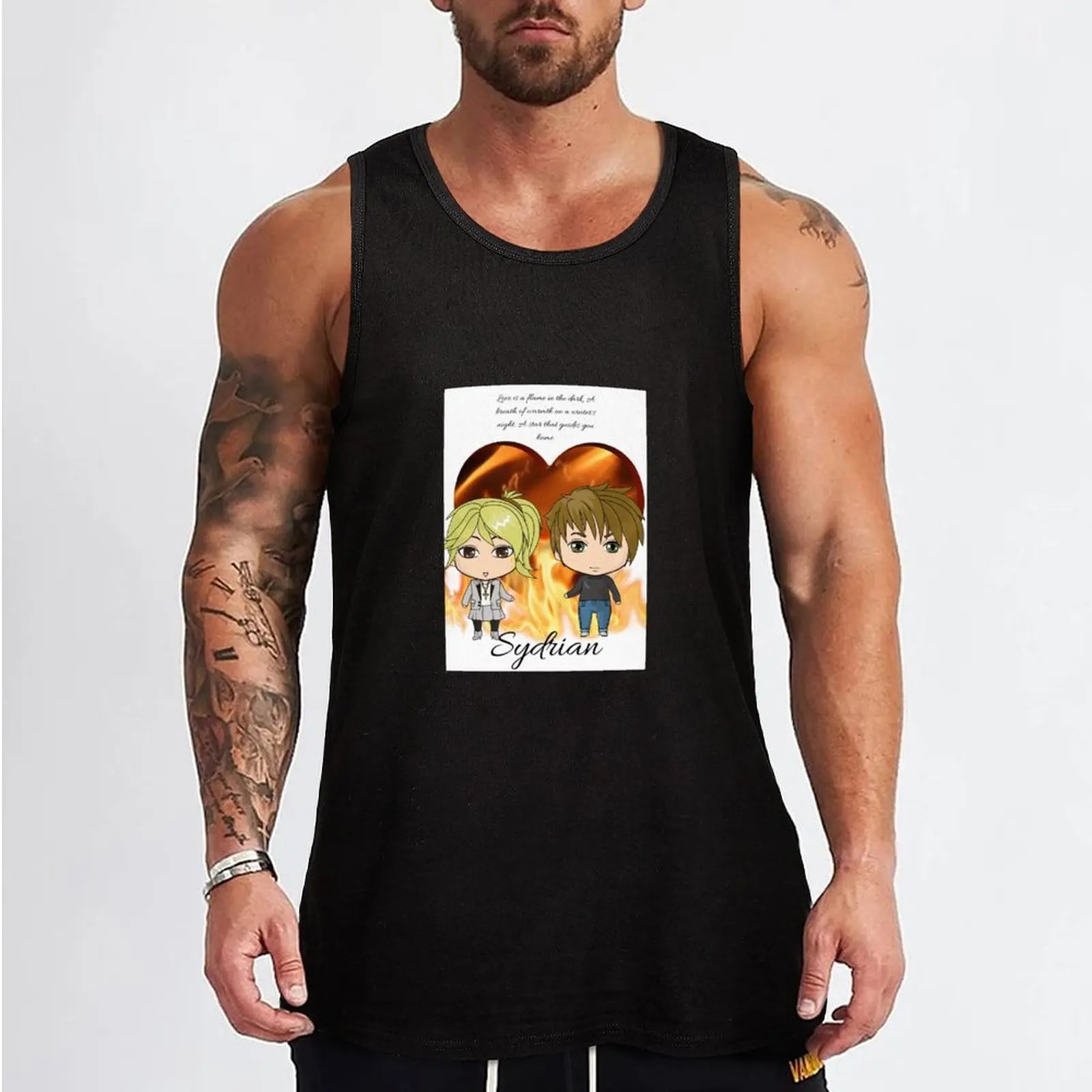 Sydney Sage and Adrian Ivashkov - Bloodlines Chibi Tank Top anime clothes sleeveless shirt man Sports clothing men clothings