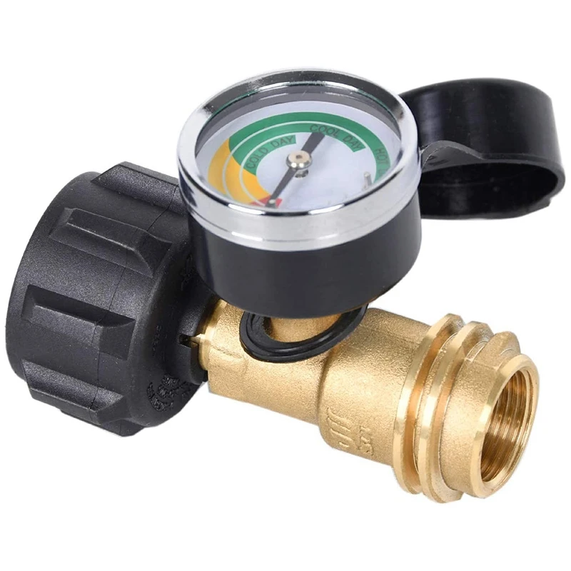 Propane Tank Gauge With POL Connection 5-100 LB Pressure Valve Propane Tank Pressure Test Instrument Tools