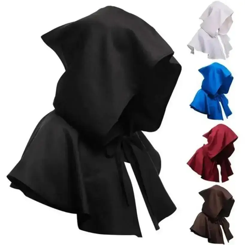 2026 New Unisex Medieval Wizard Hooded Cloak Hat Halloween Witch Cosplay Cape Costume Men Women Holiday Dress Up Accessories