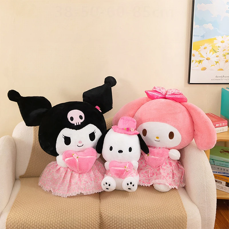 

New Sanrio 80cm Flower Sea with Love Kuromi Pochacco Plush Toy My Melody Romantic Couple Doll Girl Holiday Gift Room Decoration