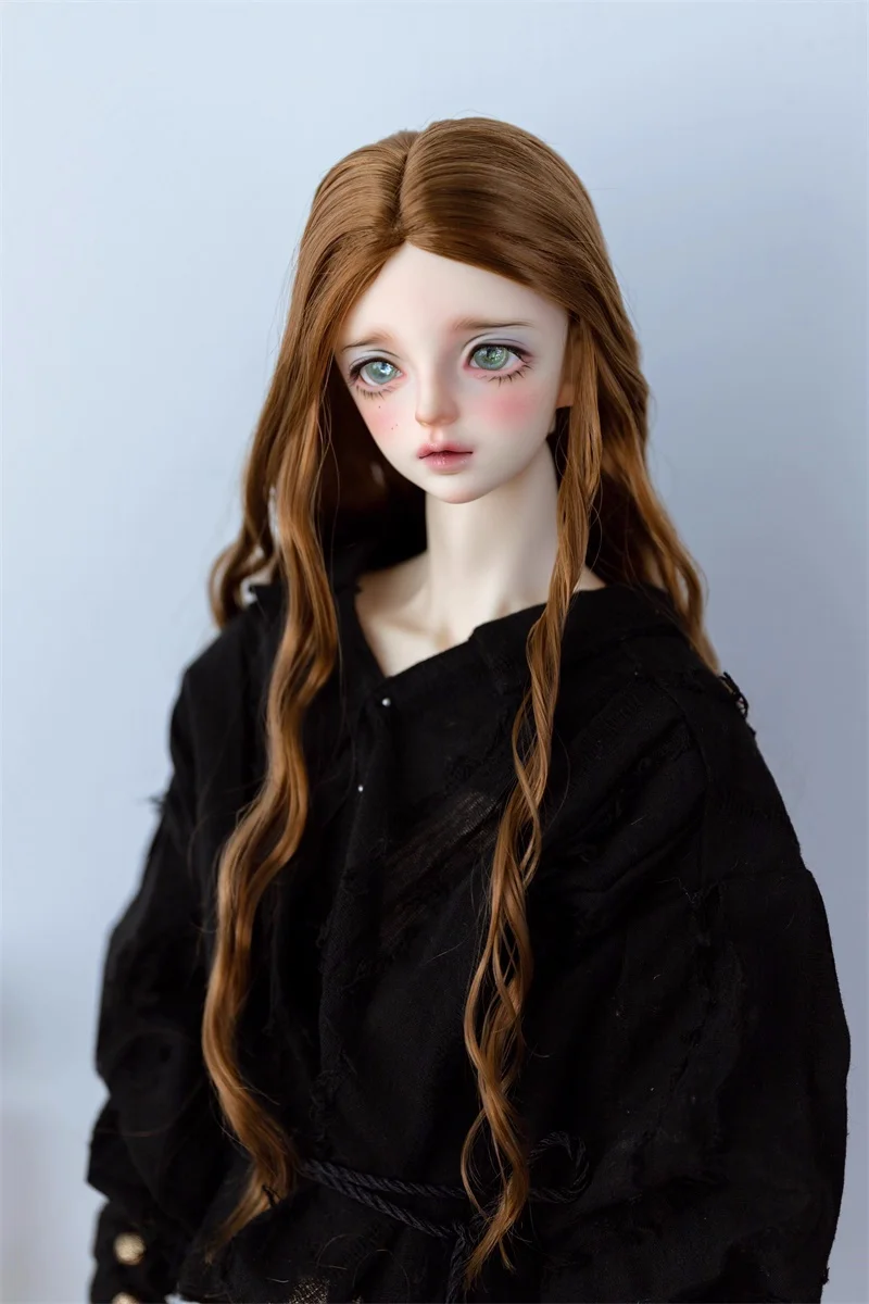 BJD Doll Wig 1/3 1/4 1/6 Elegant Pink Golden DD SD MSD YOSD Spot Inventory Soft Milk Silk Long Curly Hair Wig Doll Accessories