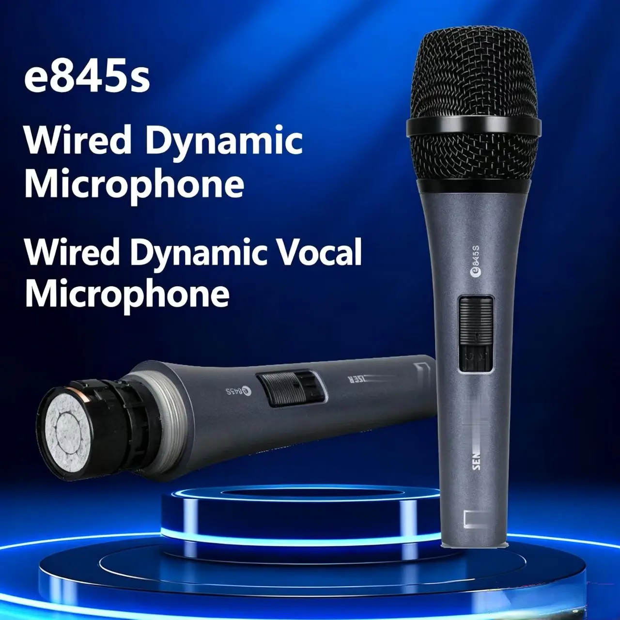 Sennheiser E845S Vocal Dynamic Microphon Wirele Handheld Professional Performanc Power Supply Noise Reduction Microphon