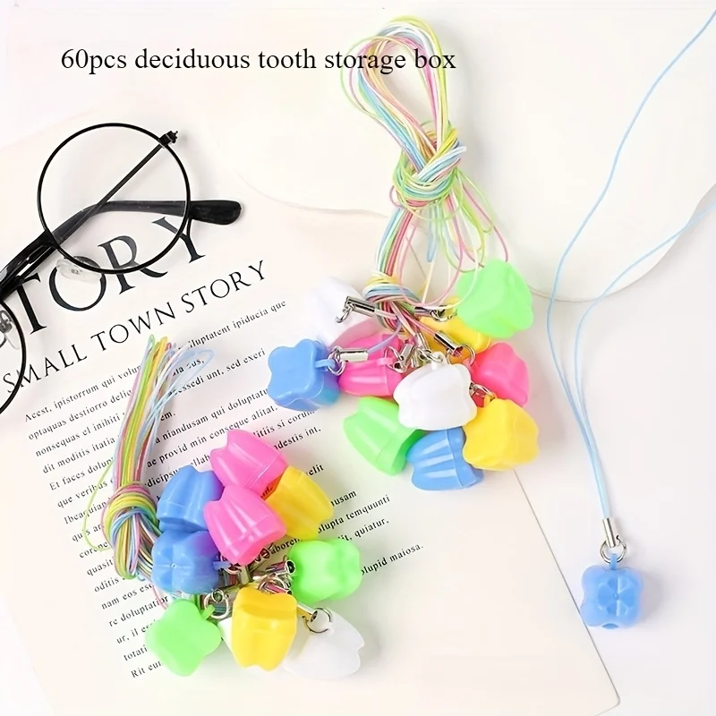 

30/60pc Baby Teeth Box Plastic Tooth Shape Children's Souvenir Save Teeth Storage Organizer Tool Tooth Collection Container