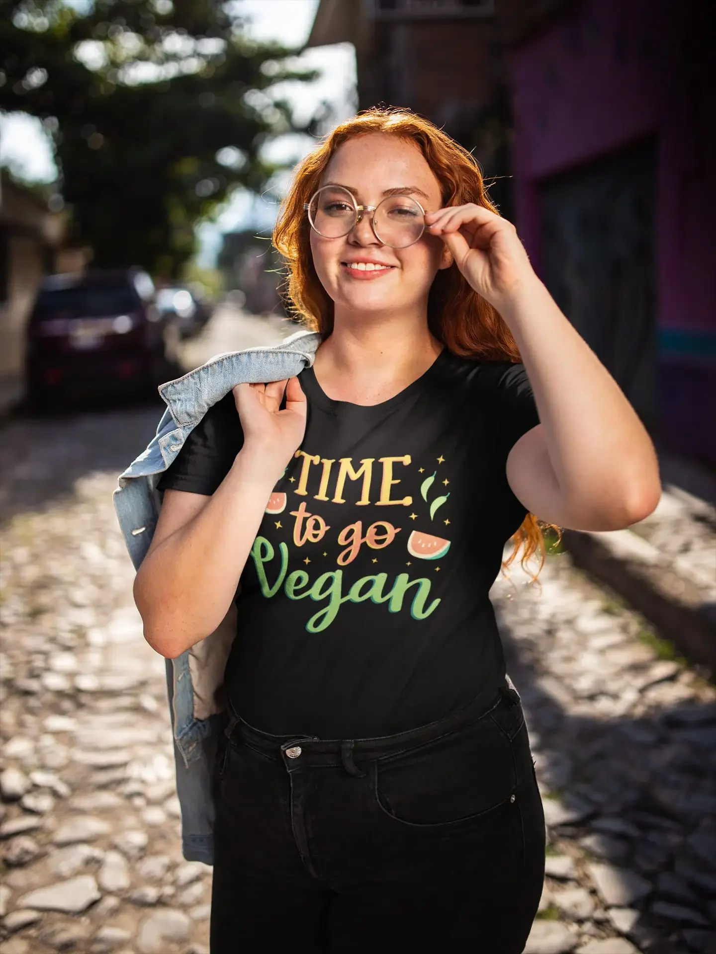 Time to Go Vegan - T-shirt sans cruauté envers les animaux, vêtements respectueux des animaux, activisme pour la mode écologique, design tendance