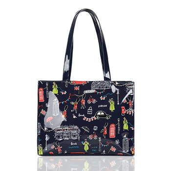 Cartton imprimé PVC réutilisable sac à provisions pour femmes écologique fleur Shopper sac à main décontracté femme étudiant épaule livre sac à main