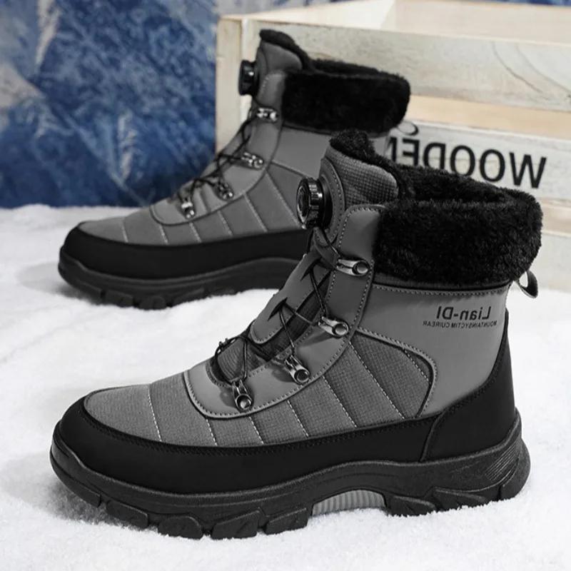 Winter Men's Shoes Thicken Velvet Warm Snow Boots Mens High-top Cotton Shoes Winter Warm Men's Casual Sneakers Botas Para Hombre