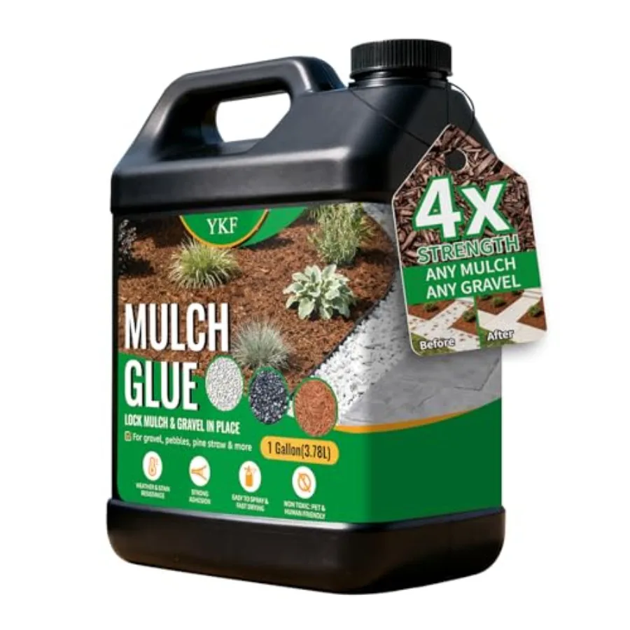 

Rock Glue for Landscaping — 1 Gallon Ready to Use No Dilution Blue Tint Coverage Tracker Gravel Binder and Stone Adhesive for P