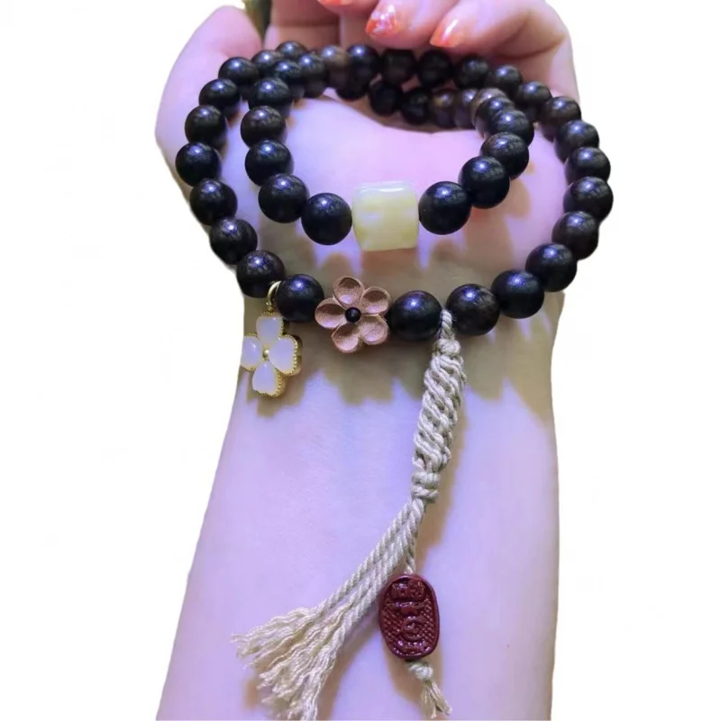 Eaglewood Multi-Circle Bracelet Cinnabar Sandalwood Tassel Accessory