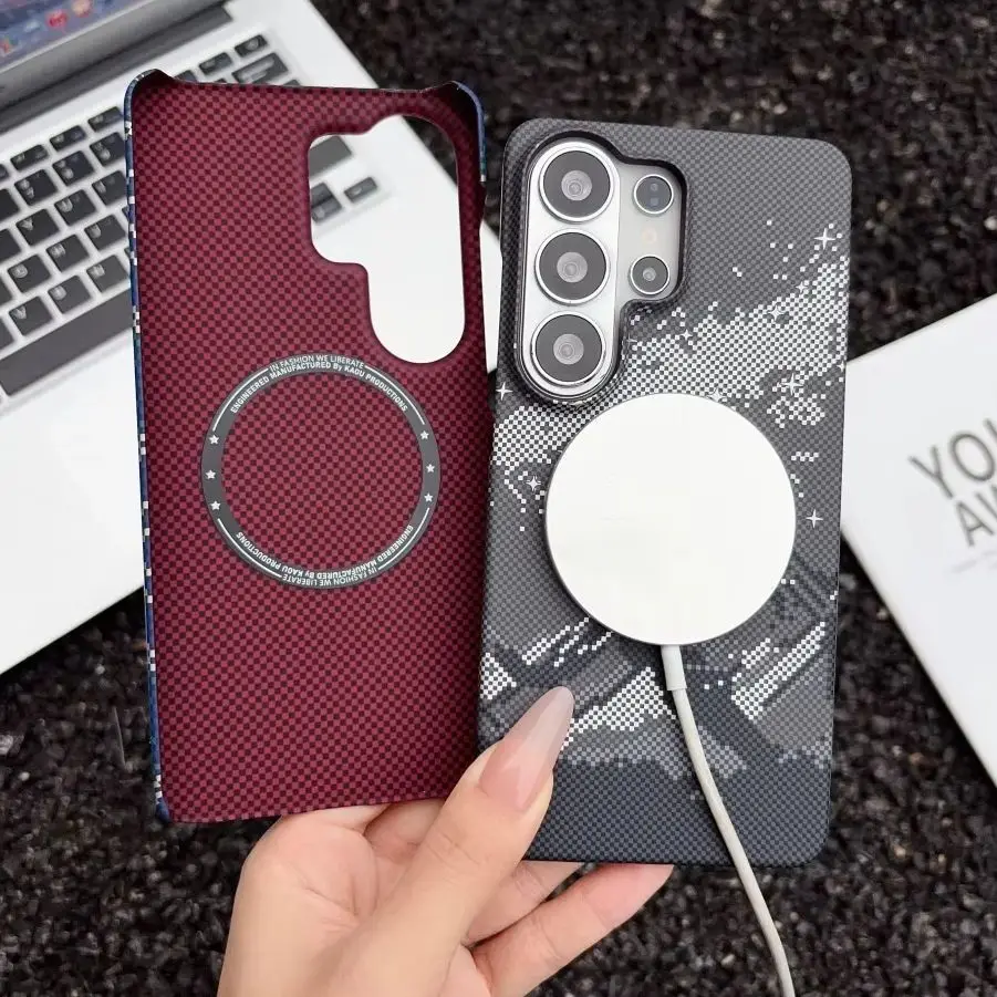 Magnetic Mountain Pattern Phone Case For Samsung Galaxy S26 S25 Plus Ultra S26 Plus For Magsafe Wireless Charge Shockproof Cover