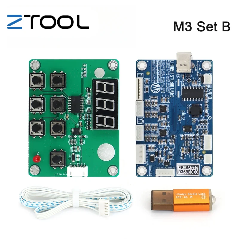 LIHUIYU M3 Co2 Laser Controller Mutter Hauptplatine + Bedienfeld + Dongle B System M2 Nano Upgrade Version die Software Laser DRW