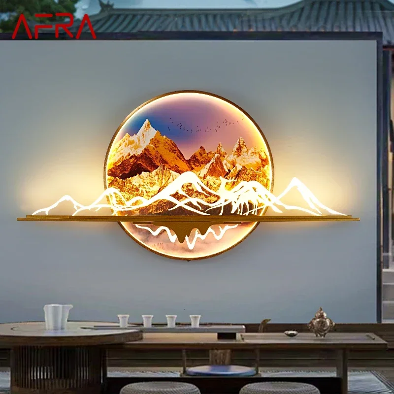 

AFRA Solar Outdoor Mural Lamp Creative Circular Landscape Waterproof Mural Outdoor Villa Courtyard Garden Decoration Painting