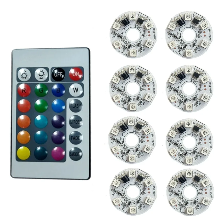 5V RGB LED Lights Plate Linkage Control Colorful Source Wireless Remote Car LED Interior Ambient Light LED Beads RGB COB Chip