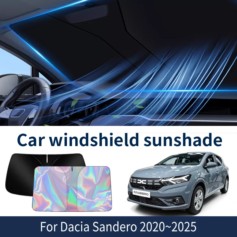 

Front Windshield Sunshade For Dacia Sandero 2020~2025 2023 2022 2021Car Sun Visor Heat Insulation Summer Cooling Accessories