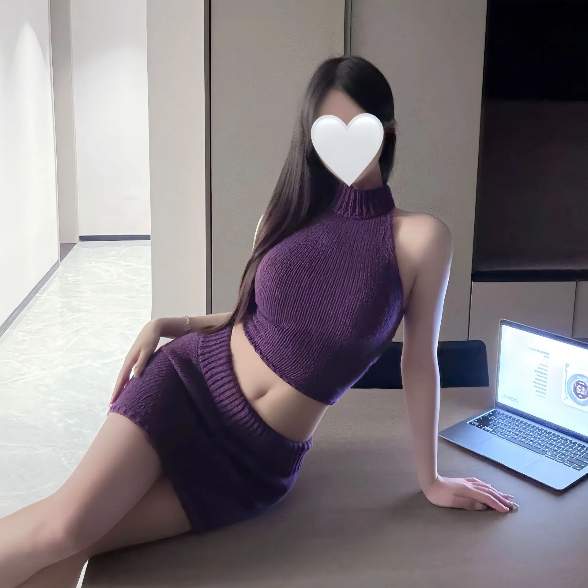 

Club Hostess Sexy High Collar Sleeveless Sweater And Skirt Set Women's Fashion Winter Collection Short Length Shirt Style