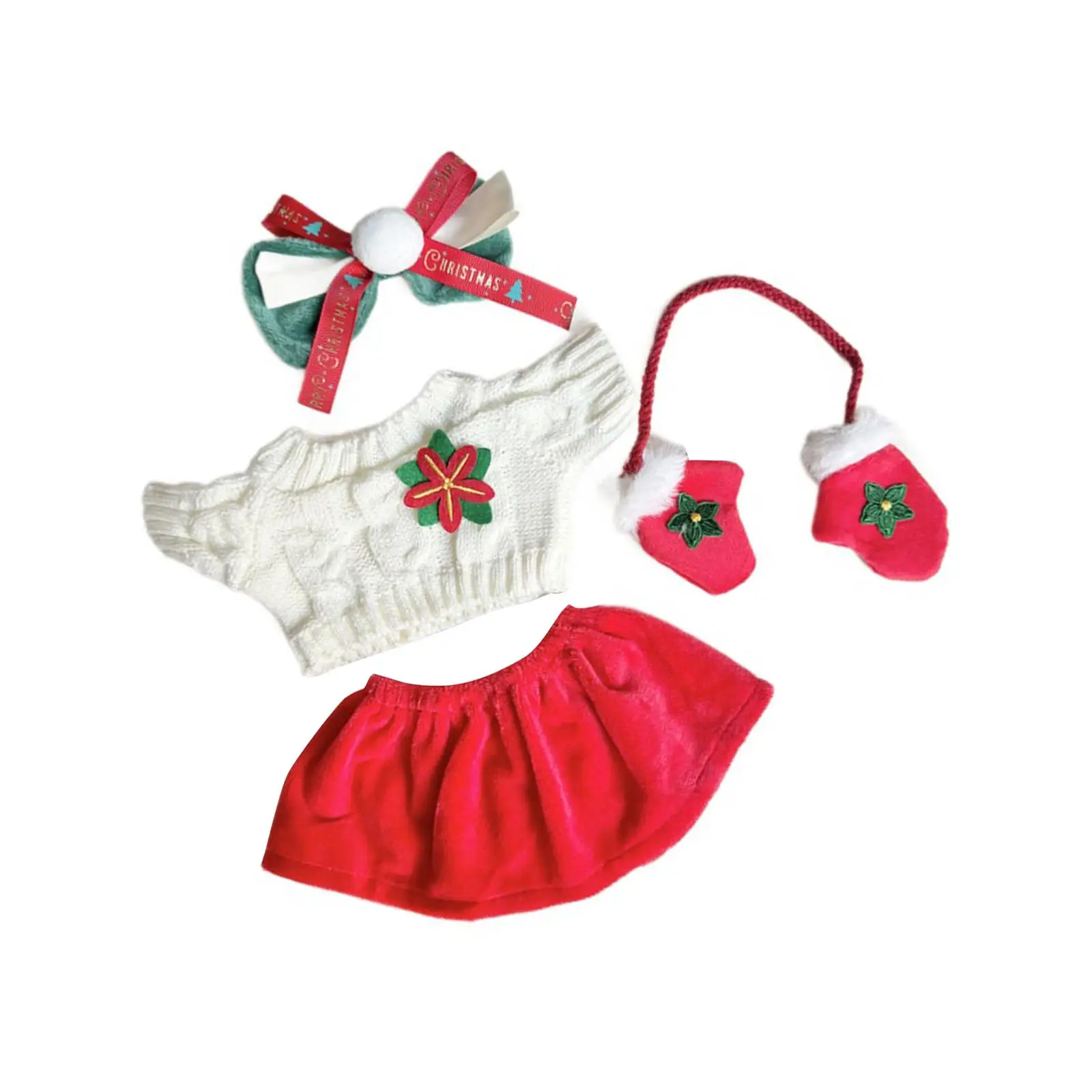 Maglione per bambola di pezza con gonna, abbigliamento, costumi di moda, fai da te Crea le tue bambole con accessorio per capelli per bambole da 38 cm