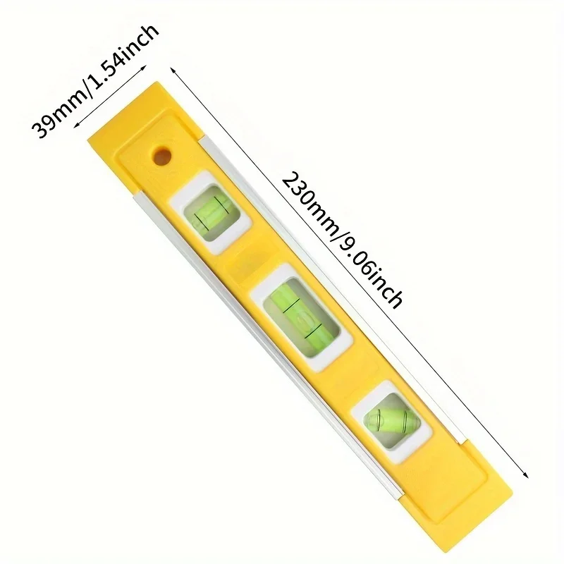 1pc Magnetic Box Level Torpedo Level And Ruler, 3 Different Bubbles/45°/90°/180°Measuring Shock Resistant Torpedo Level