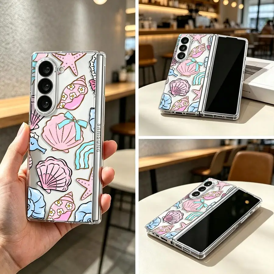 Cartoon Shell Case for Samsung Galaxy Z Fold 8 Ultra ZFold6 ZFold7 ZFold4 ZFold3 ZFold5 Z Fold 7 6 5 4 3 Back Phone Cover