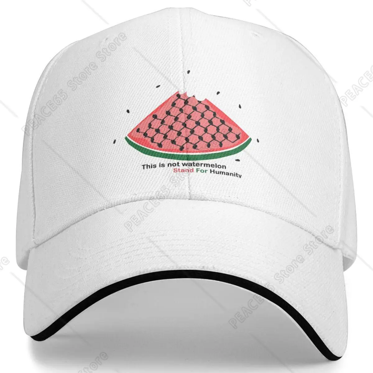 

This Is Not A Watermelon Golf Cap Merch Classic Magritte Parody Watermelon Snapback Hat For Unisex Casual Headewear