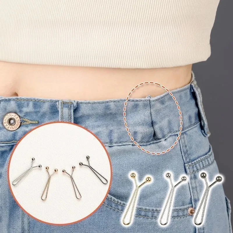 10pcs Invisible Metal Waist Clips Adjustable Button Clips for Jeans and Clothes Tightener with Hidden Design​