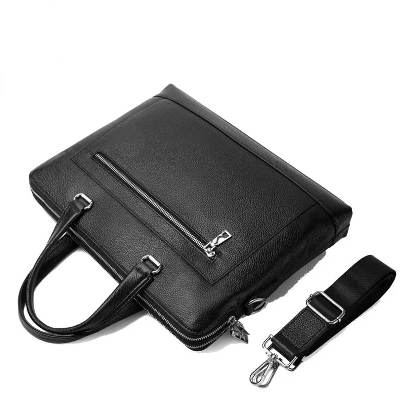 Imagem -03 - Maleta Masculina de Couro Genuíno Negócios Moda Masculina Mensageiro Bolsas Bolsa Ombro Único Crossbody Bolsa para Portátil Carteras Hombre