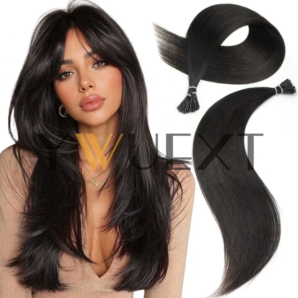 Pre-Bonded I-Tip Human Hair Extensions 50 Strands, Micro Ring Technology, 12