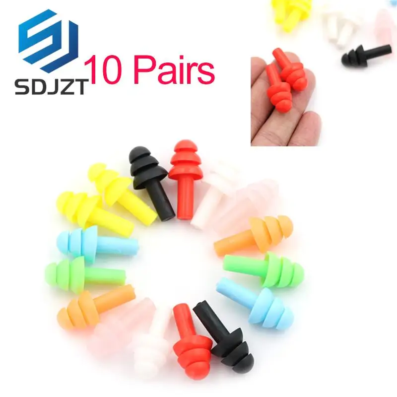 20pcs Ear Plugs Sound insulation Waterproof Silicone Ear Protection Earplugs Anti-noise Sleeping Plug For Travel Noise Reduction