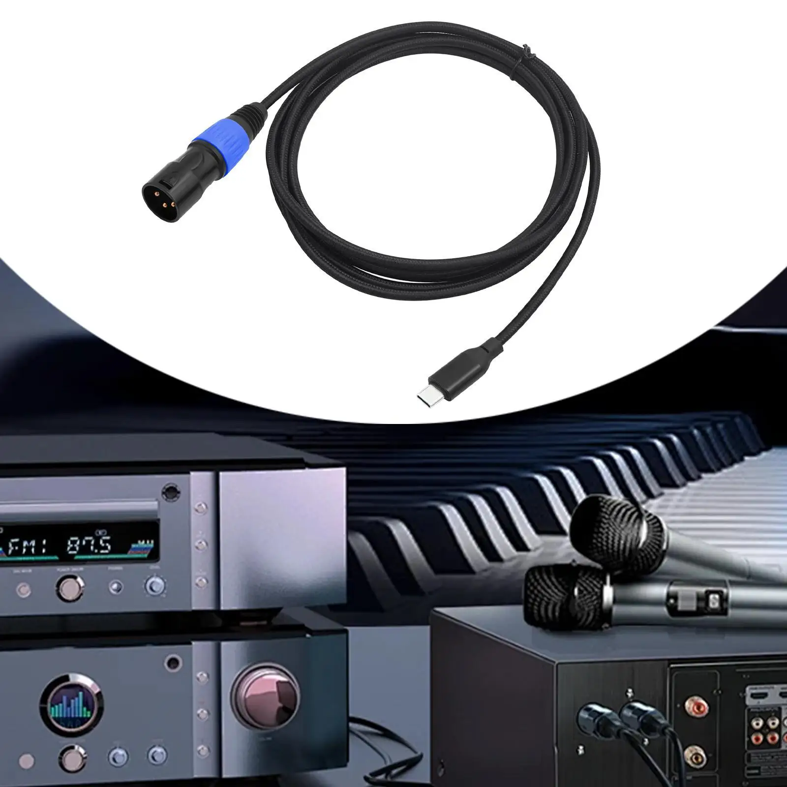 Câble de mixage audio USB-C vers XLR mâle, en alliage de zinc, adaptateur sonore fiable pour haut-parleur stéréo et appareil de scène