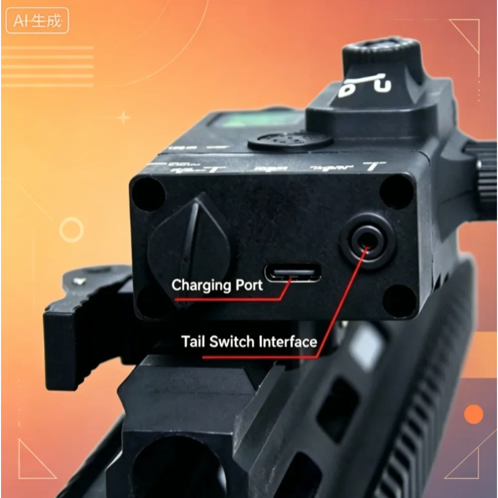 Adjustable Red Light Laser Module Hobby Accessory Type-C Rechargeable Model Parts with Remote Control Switch