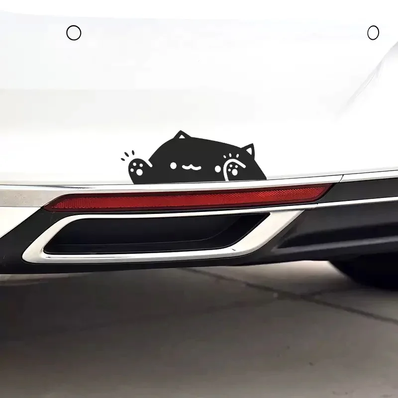 14x5cm Cute Cat Car Sticker Anime Kitty Vinyl Film Decal For Car Body Bumper Windows Motorcycle Laptop Wall Auto Accessories