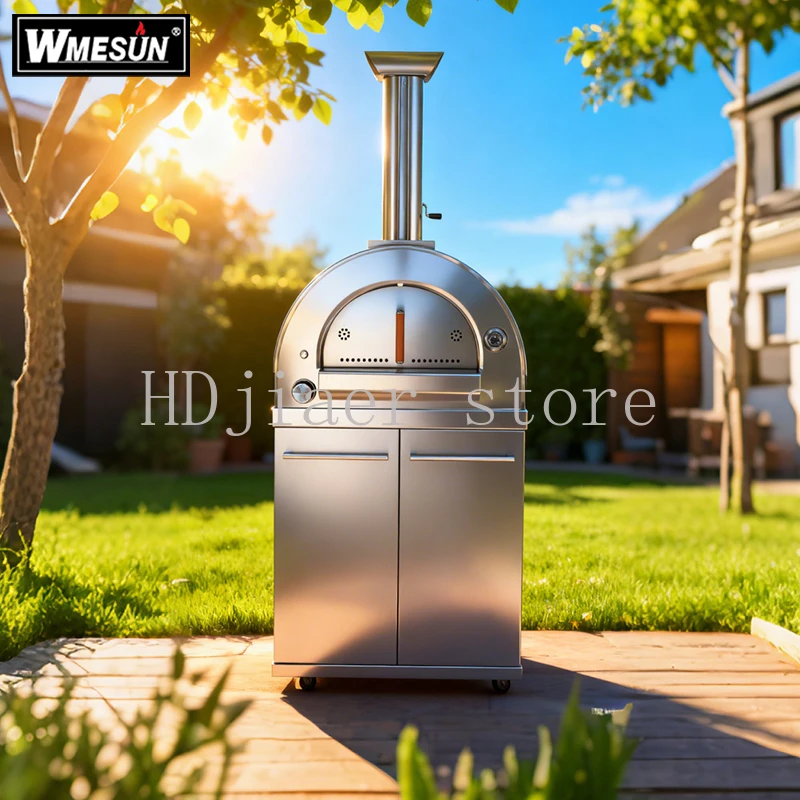 

Full of Italian charm! Outdoor courtyard stainless steel pizza oven, charcoal and firewood roasted meat is super fragrant