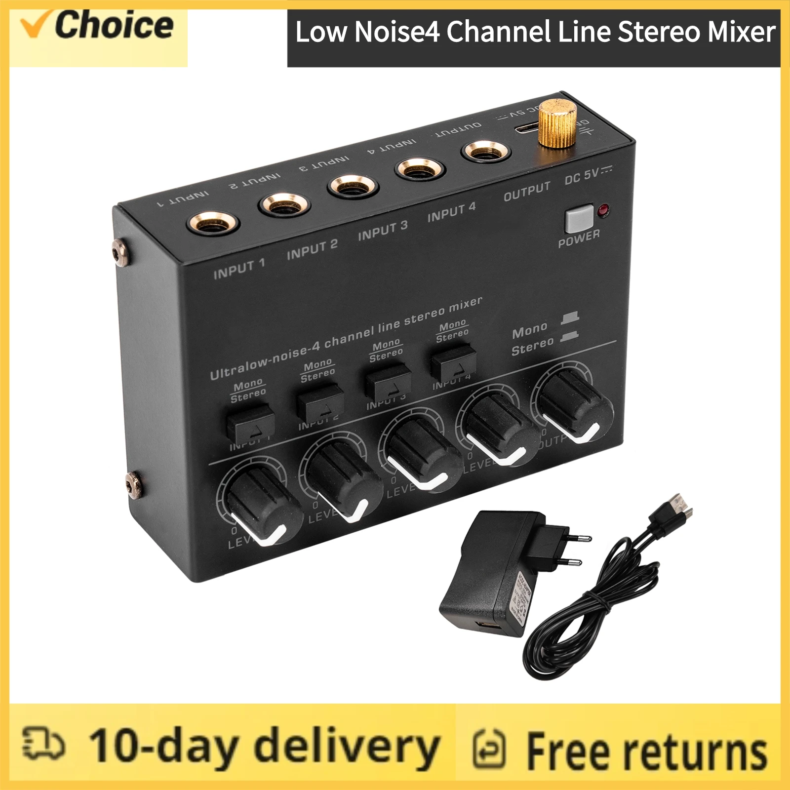 ステレオオーディオミキサーmax400,4チャンネル,ポータブル,ボリュームコントロール,スタジオミキシング器具